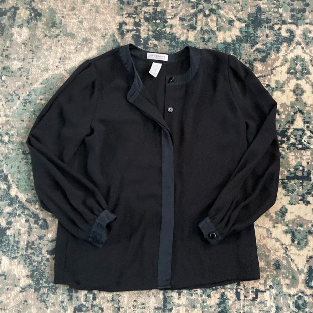 Liz Claiborne Black Sheer Blouse